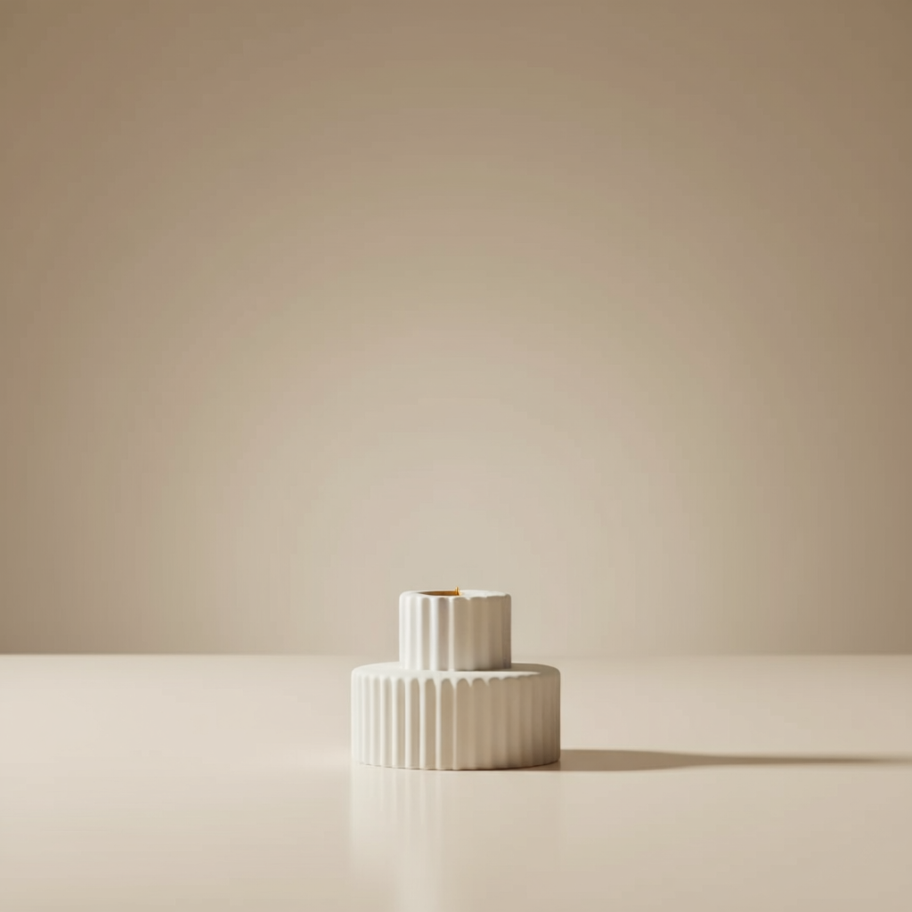 Ribbed Candlestick Holder