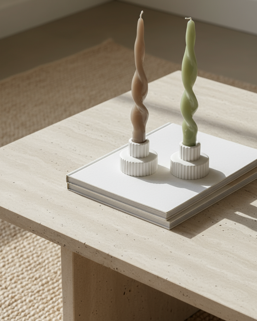 Ribbed Candlestick Holder