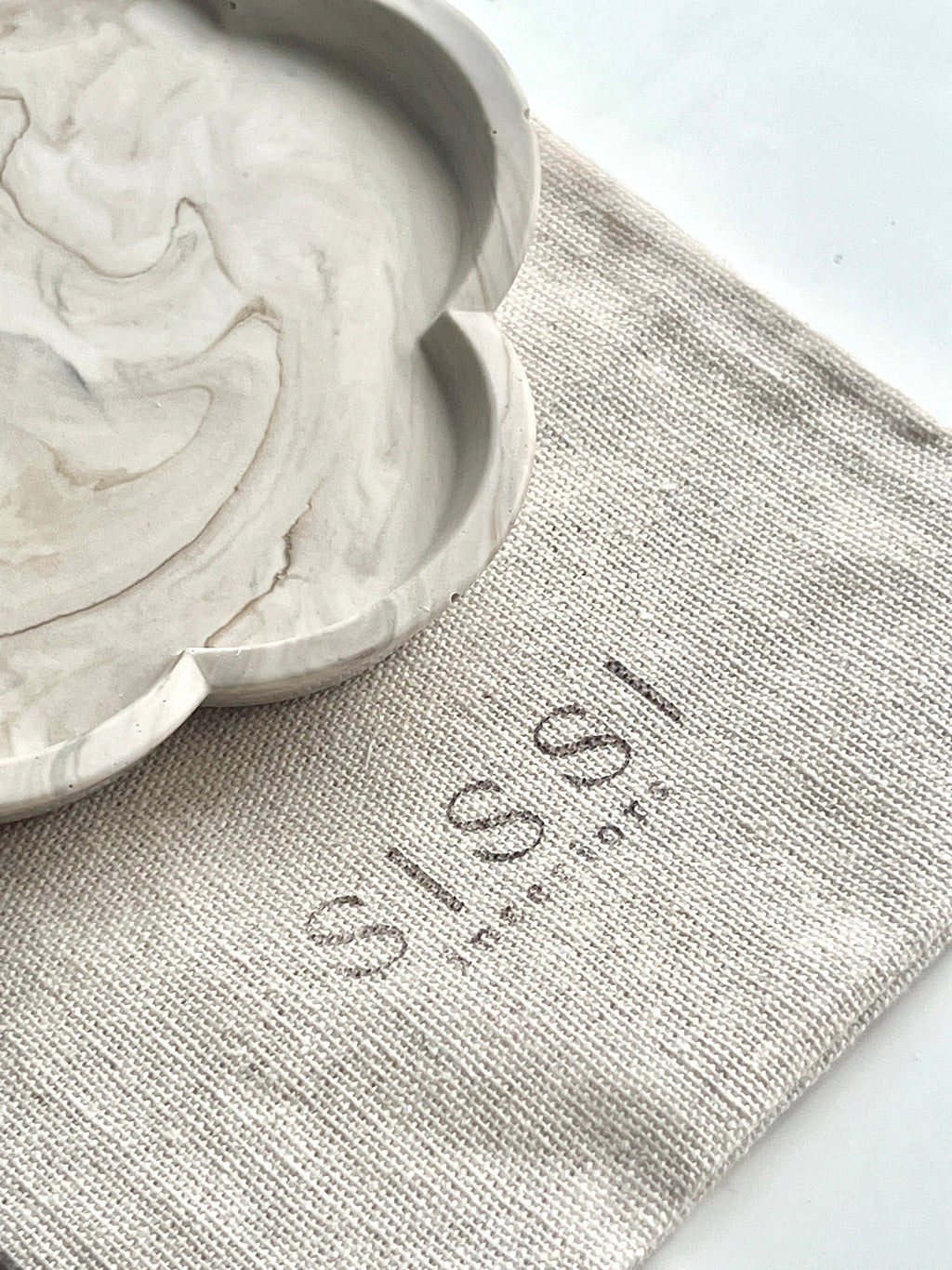 Table Coaster Marble/White (Set of 2)