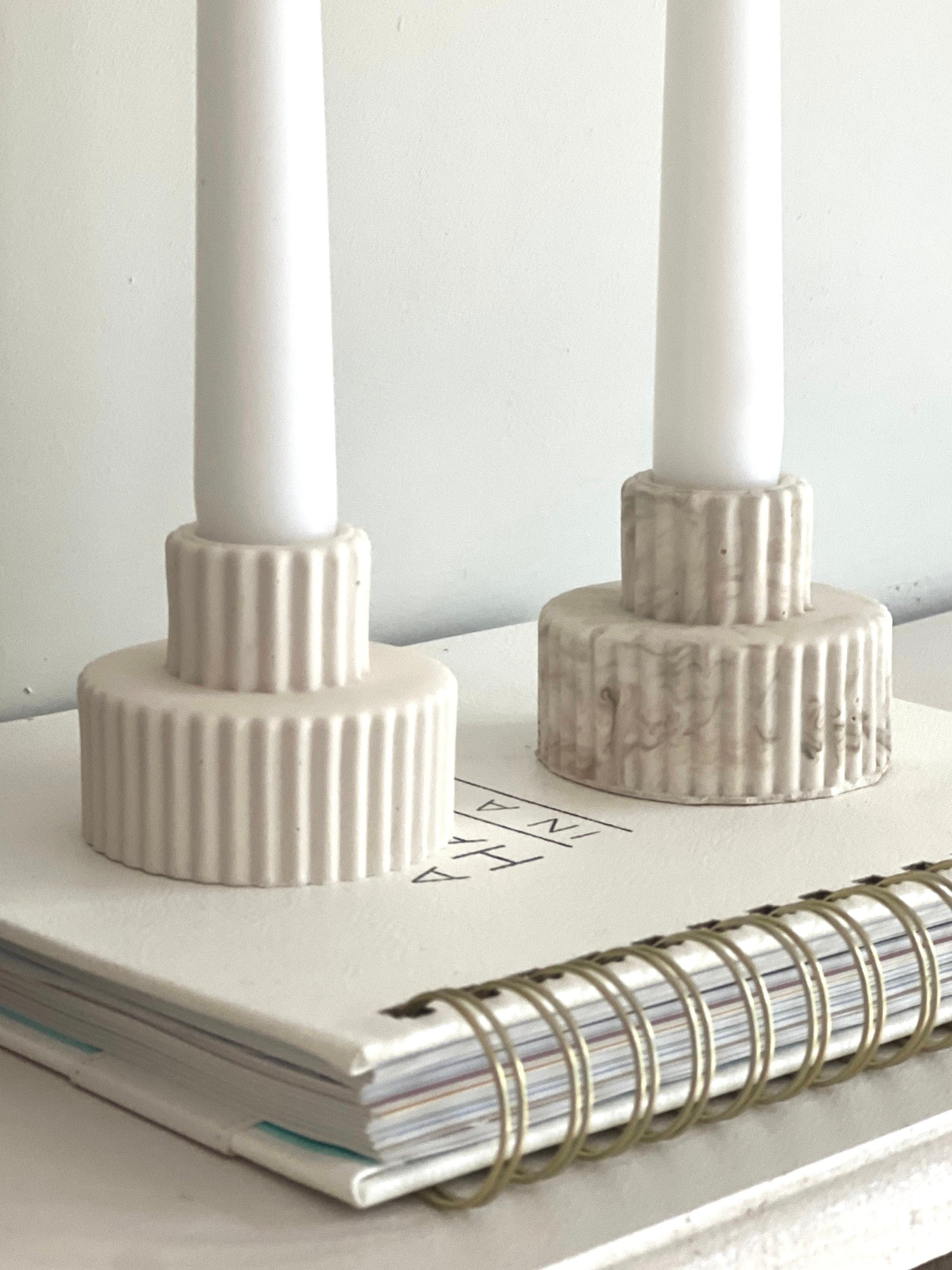 Ribbed Candlestick Holder